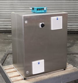 Twin Optimal, SinapTec FCL Ultrasonic Generators Banks, Housed in Back to back Stainless Cabinets