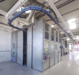 Manual Wet Back Spray Booth with Conveyor