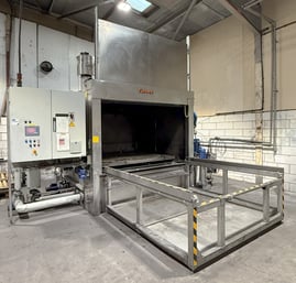 Turbex Two Stage Aqueous Spray Cleaning Machine with 2.5m Table, Door Open Wash Table Inside