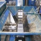 View of the Transfer from the Hopper to the Metal Belt Lift Conveyor