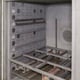 Oven Chamber Showing Side Wall Air Inlets and Shelf with Fixture