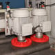Close Up of The Two Outfeed Polishing Discs and Motor Set Up