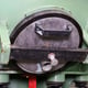 Close up of discharge bung with clamping system