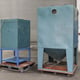 Rear view of blast cabinet with extractor