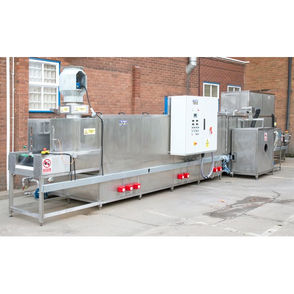 Technowash AQC500- 5 Inline Flat Bed Conveyor Spray Wash