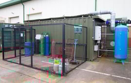 Complete Outdoor Hodge Clemco Shotblast room with ancillaries