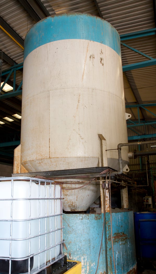 White Conical Bottomed Tank