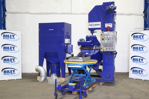 Carlo Banfi Airless Barrel Blast, Elevator and Example Dust Extractor